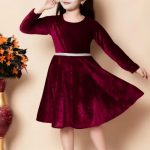 Baby Girls Modern Stylish Velvet Frocks