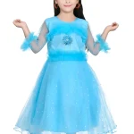 Princess frock/pari frock - Blue, 0-6 Months
