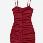 Girl solid color pleated spahgetti strap drexx