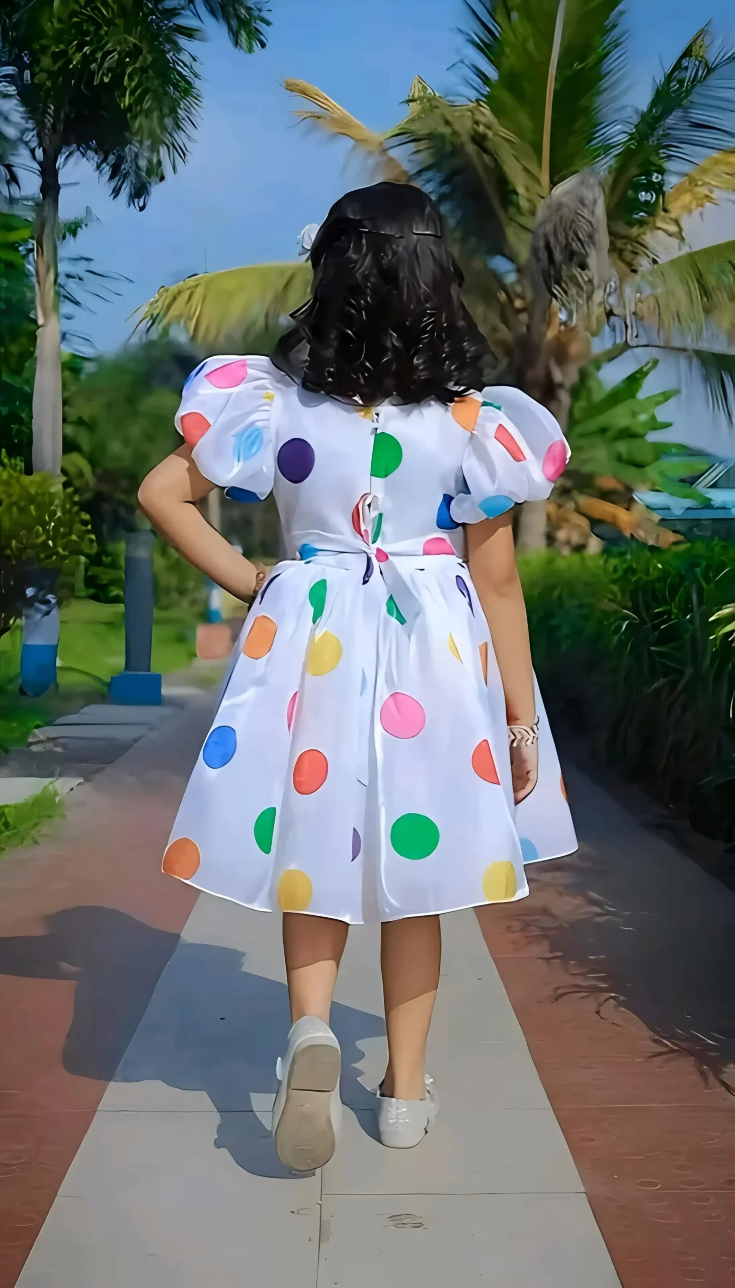Pola dot daily wear frock