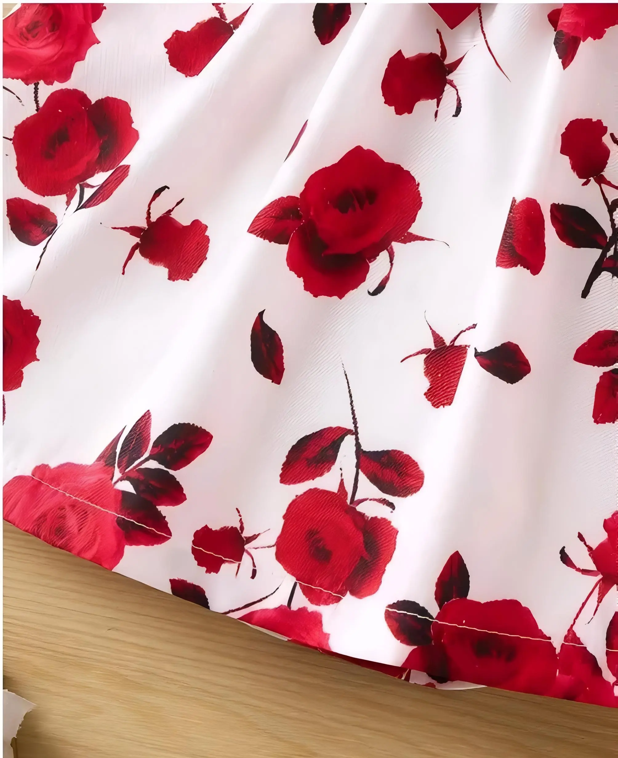 Girls flower printed frock/color red