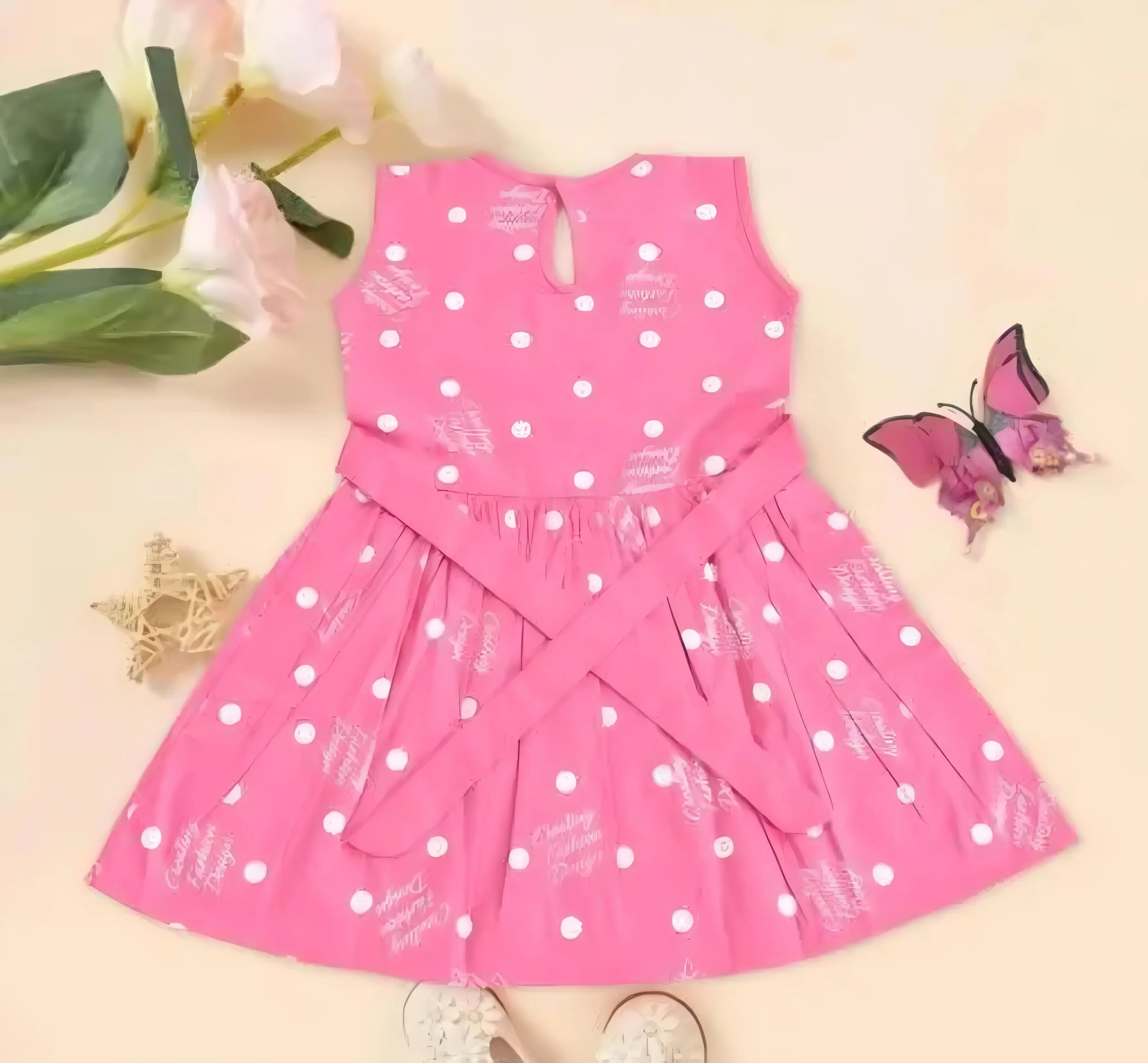 Baby girls cotton frock/embroidered frock