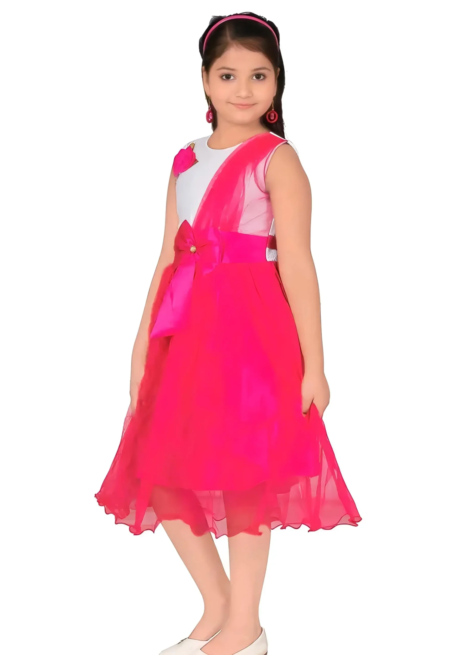 Girls middy/knee length/net fabric