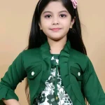 Kids printed frock with jacket