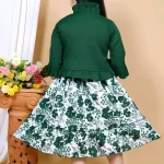 Kids printed frock with jacket