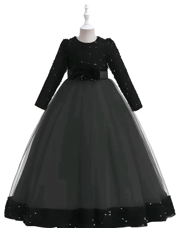 Party wear gown for girls/color black