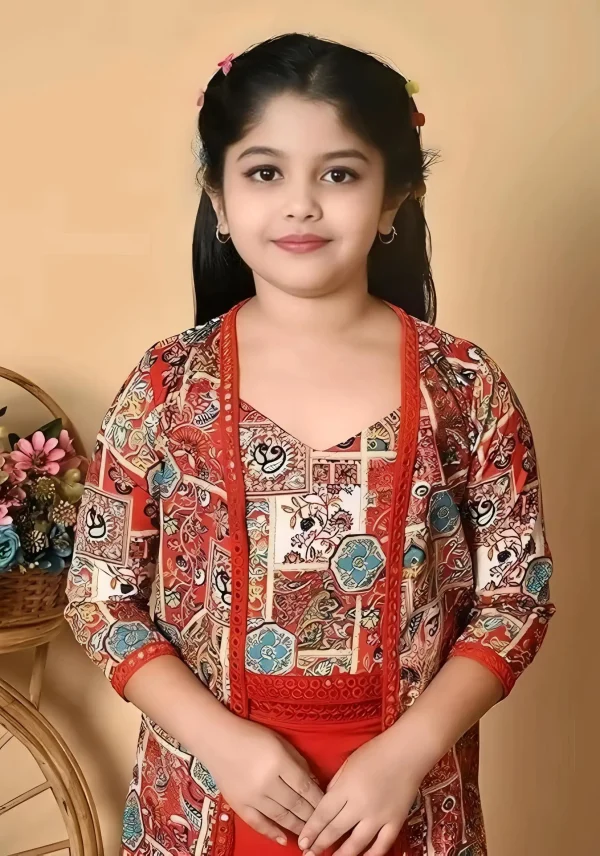 Girls plazo and suit set with jacket - Image 4
