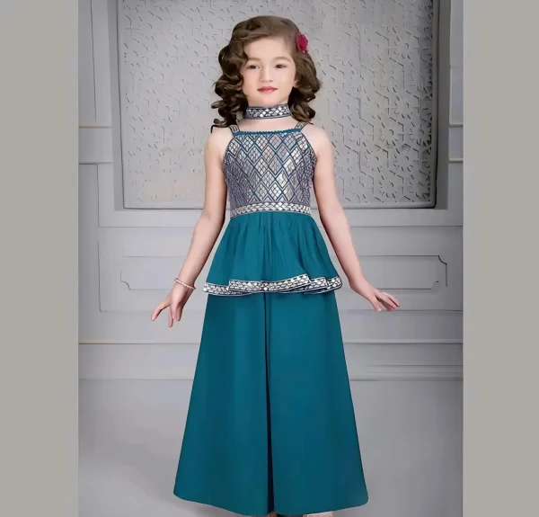 Girls plazo and suit set/color blue