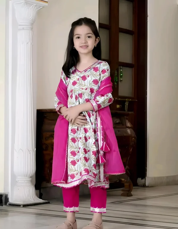 Girls plazo and suit set/color pink - Multi-color, 10-11 Years