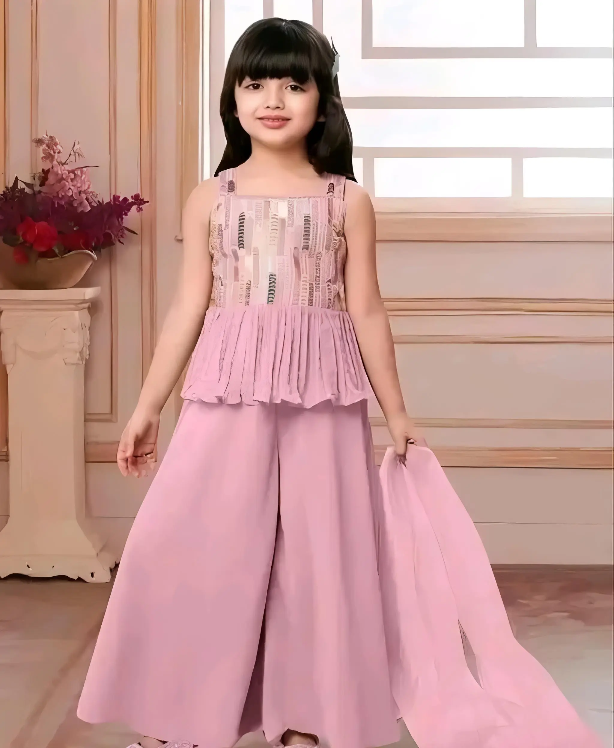 Girls plazo and suit set/color pink - Pink, 10-11 Years