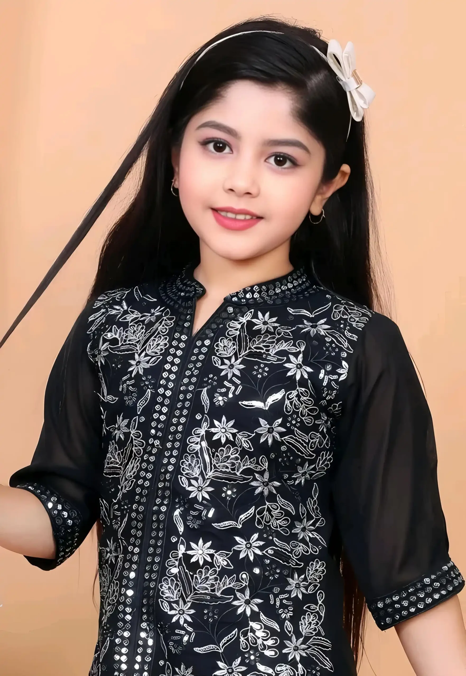 Trendy sharara set - Black, 4-5 Years
