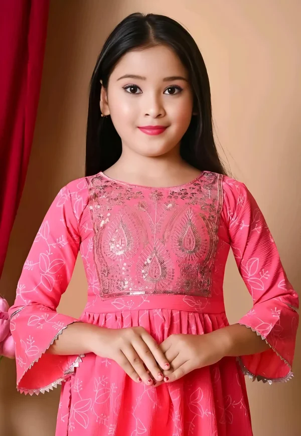 Girls plazo and suit set/color pink - Pink, 1-2 Years