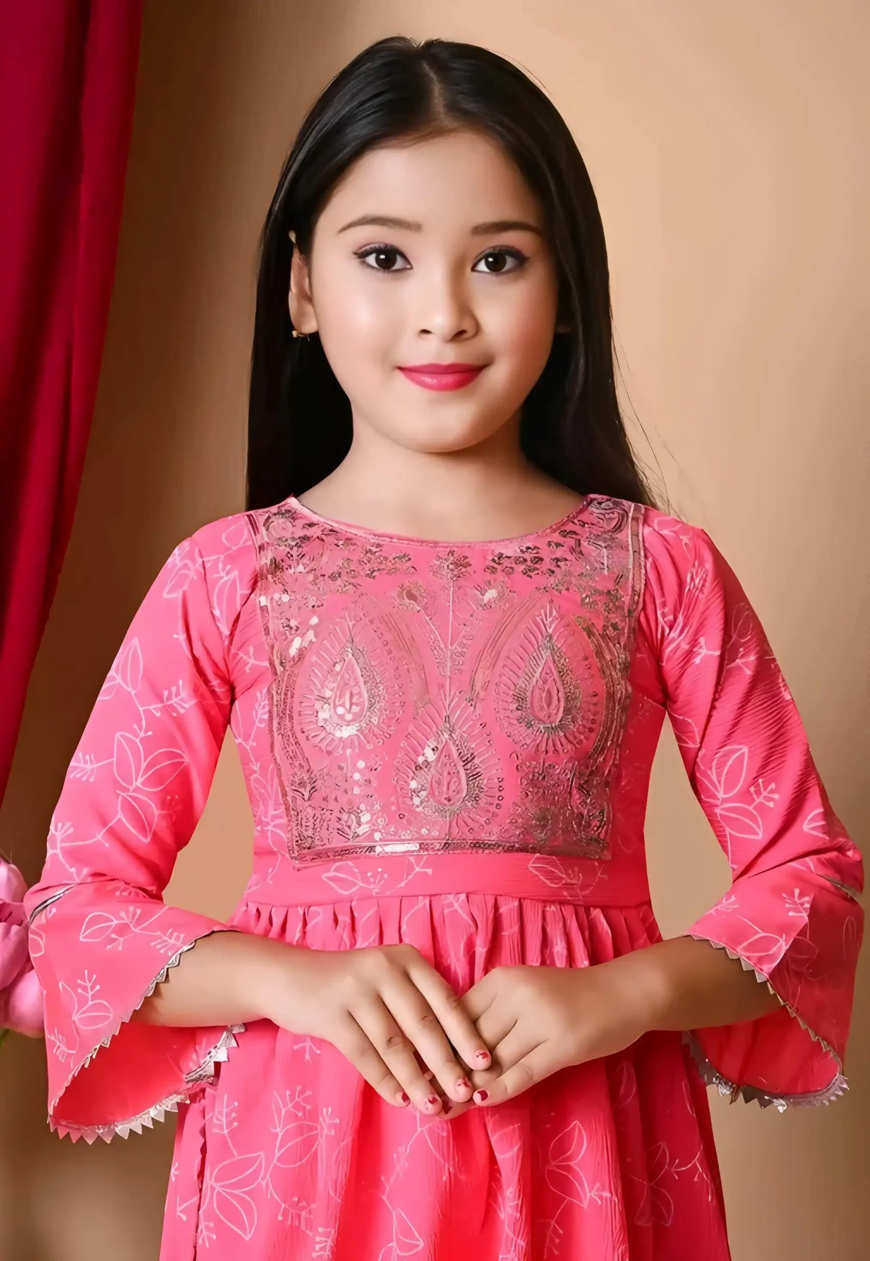 Girls plazo and suit set/color pink - Pink, 1-2 Years