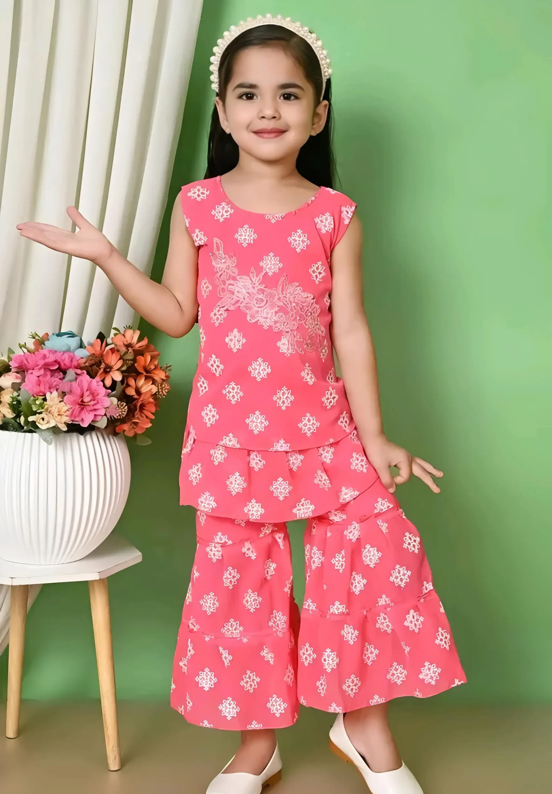 Girls plazo and suit set/color pink - Pink, 0-6 Months