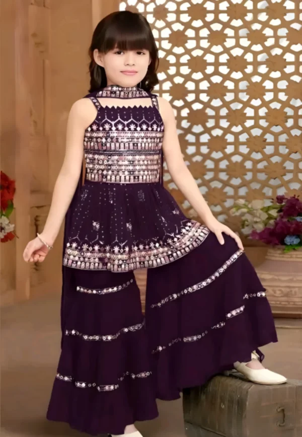Designer kids sharara top and duppata