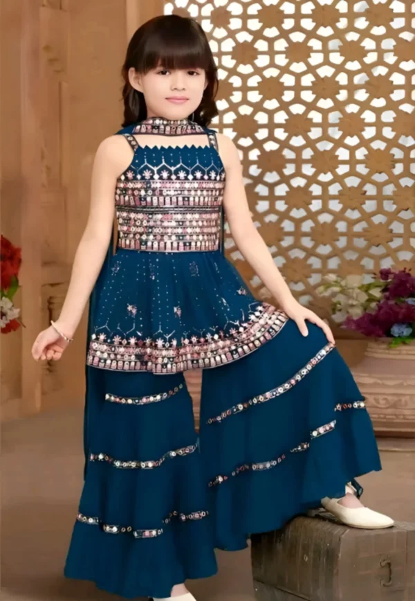 Designer kids sharara top and duppata
