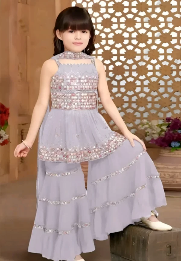 Designer kids sharara top and duppata