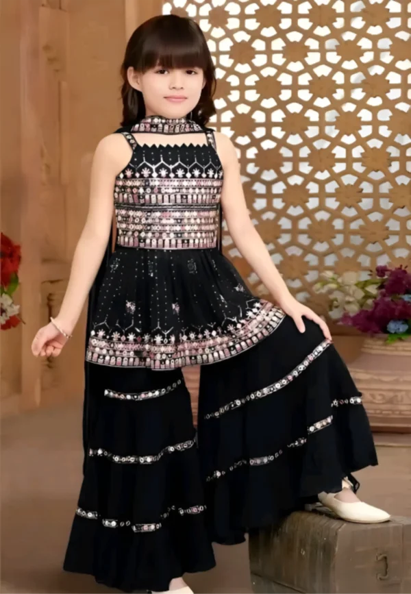 Designer kids sharara top and duppata