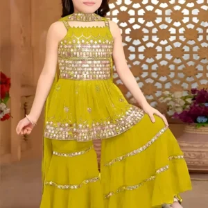 Designer kids sharara top and duppata