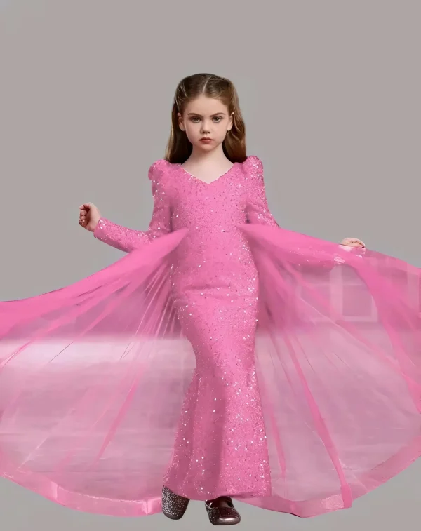 Western dress for girls/color pink - Image 4