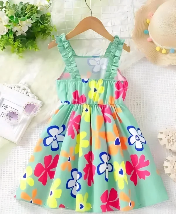 Girls net floral stylish dress