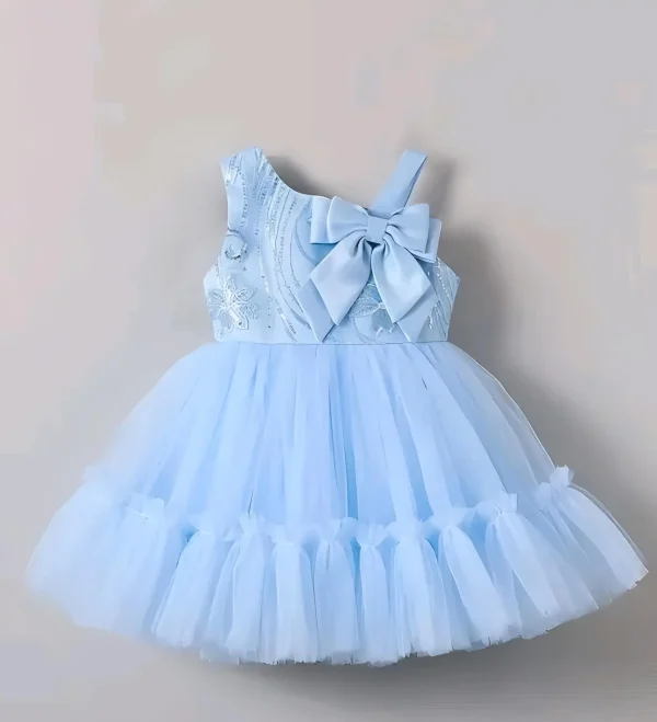 Girls princess frock/sleevless/net fabric