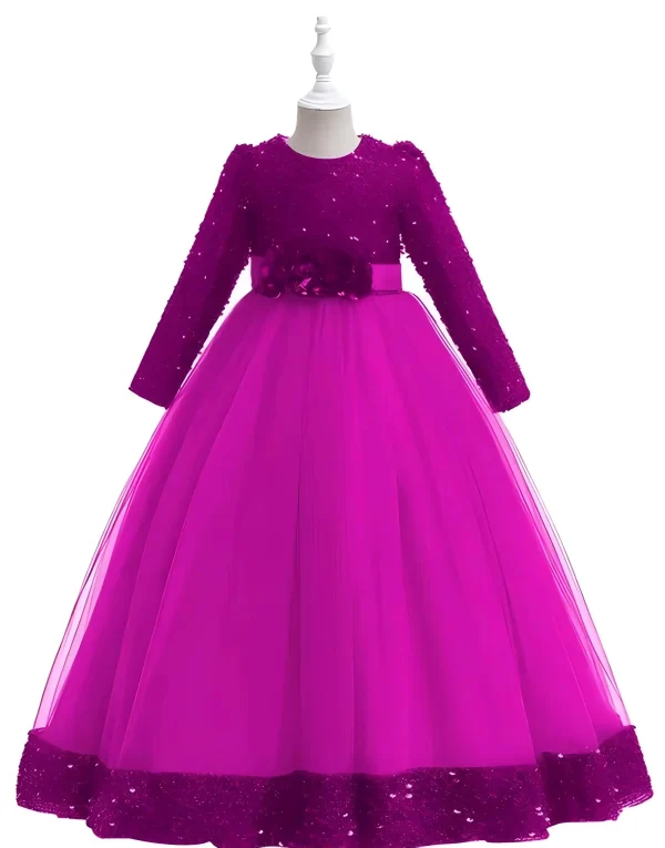 Party wear gown for girls/color pink
