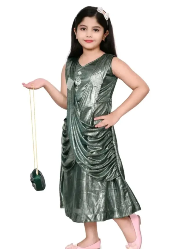 Girls lycra blend maxi length dress