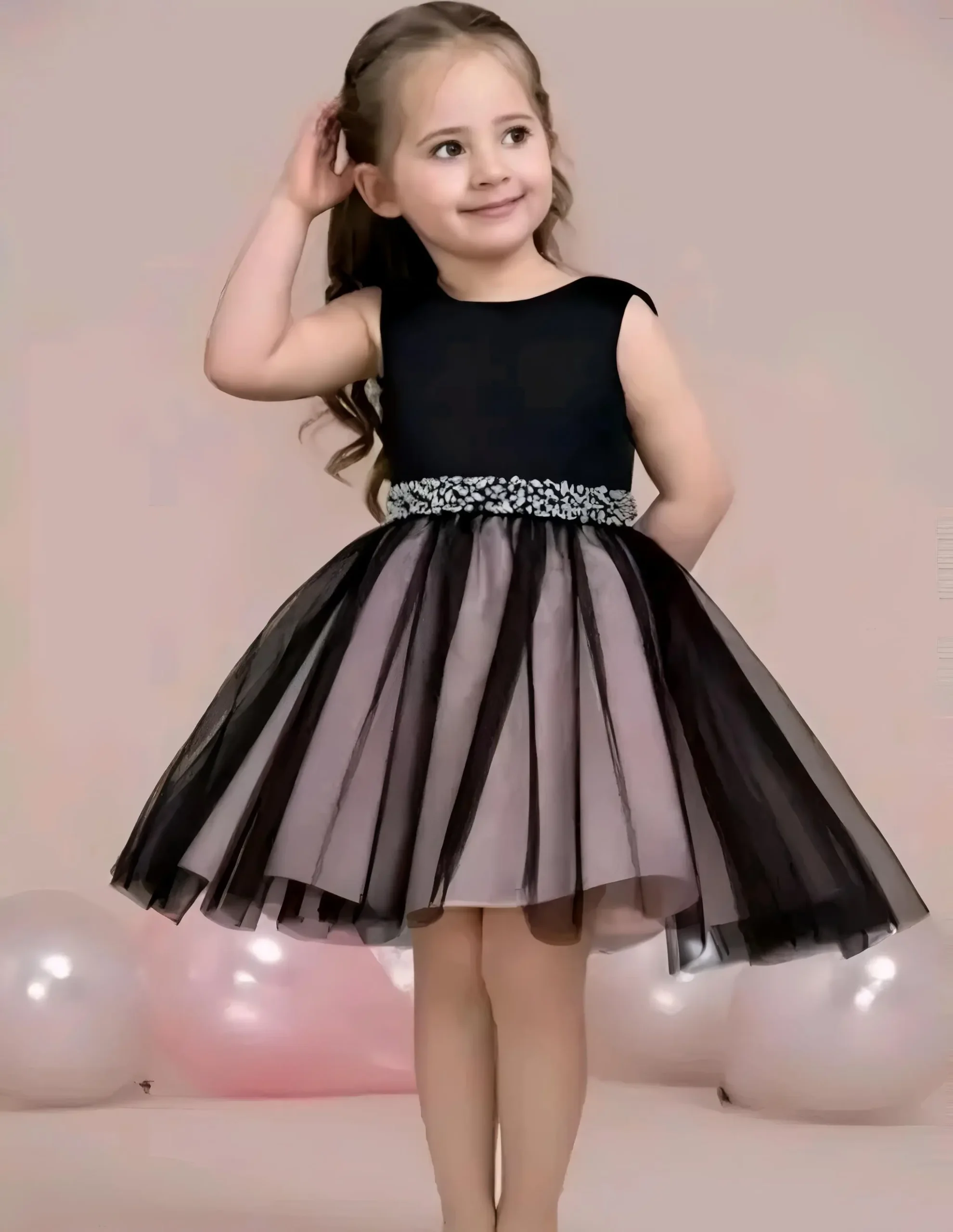 Girls net floral stylish dress