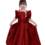 Long stylish gown - Red, 0-6 Months