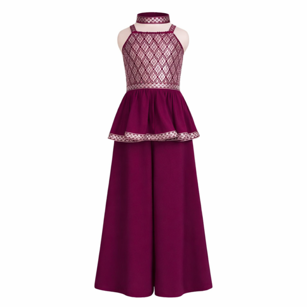 Girls plazo and suit set/color wine - Wine, 2-3 Years