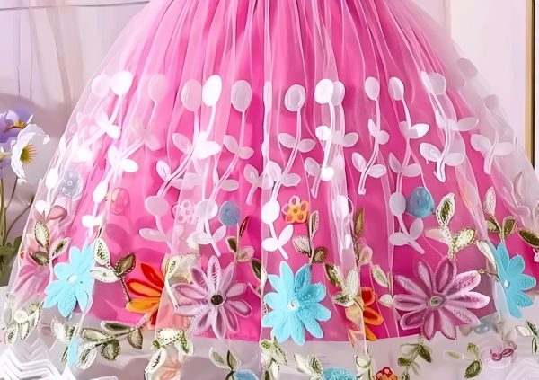Kids floral pink dress/frock