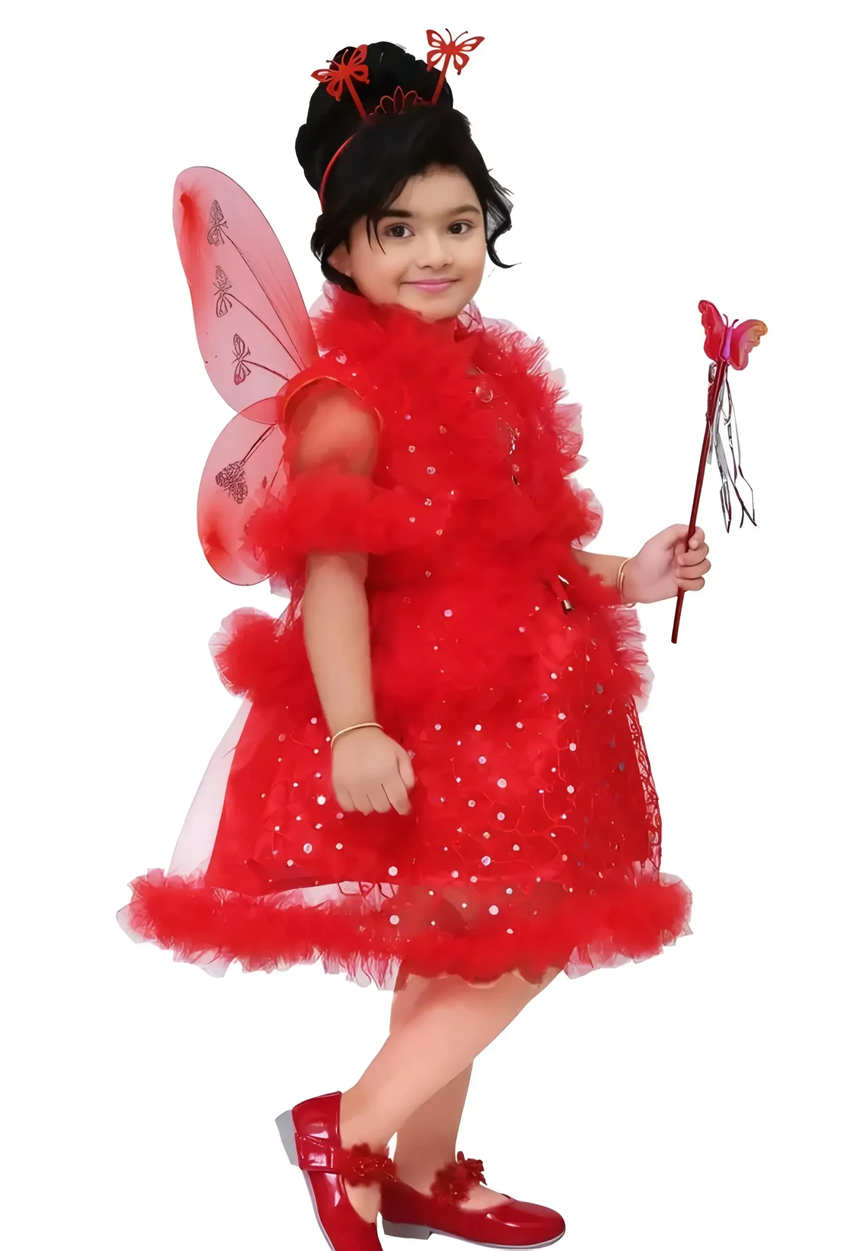 Girls net floral stylish dress