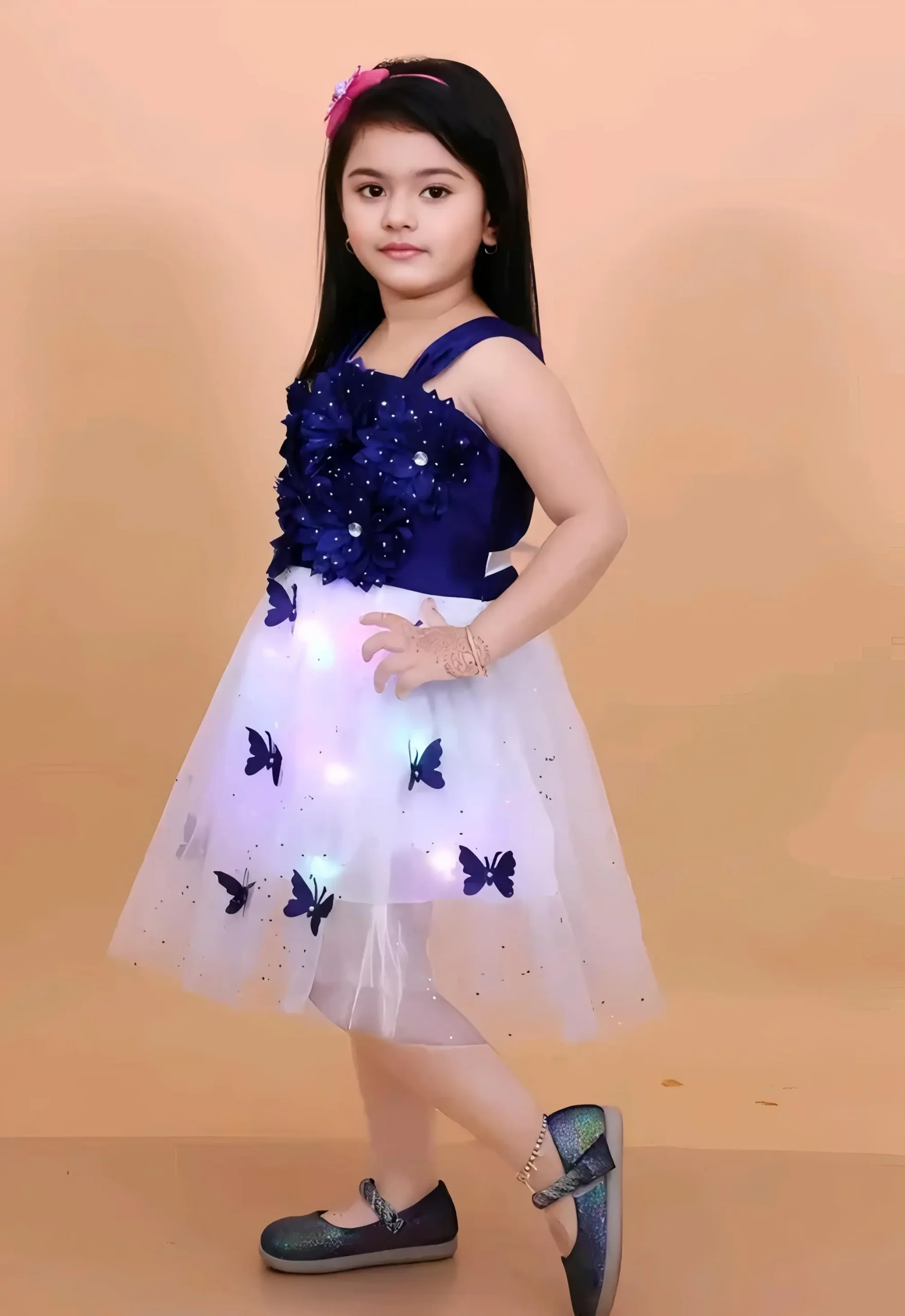 Party wear dress for kids/net fabric