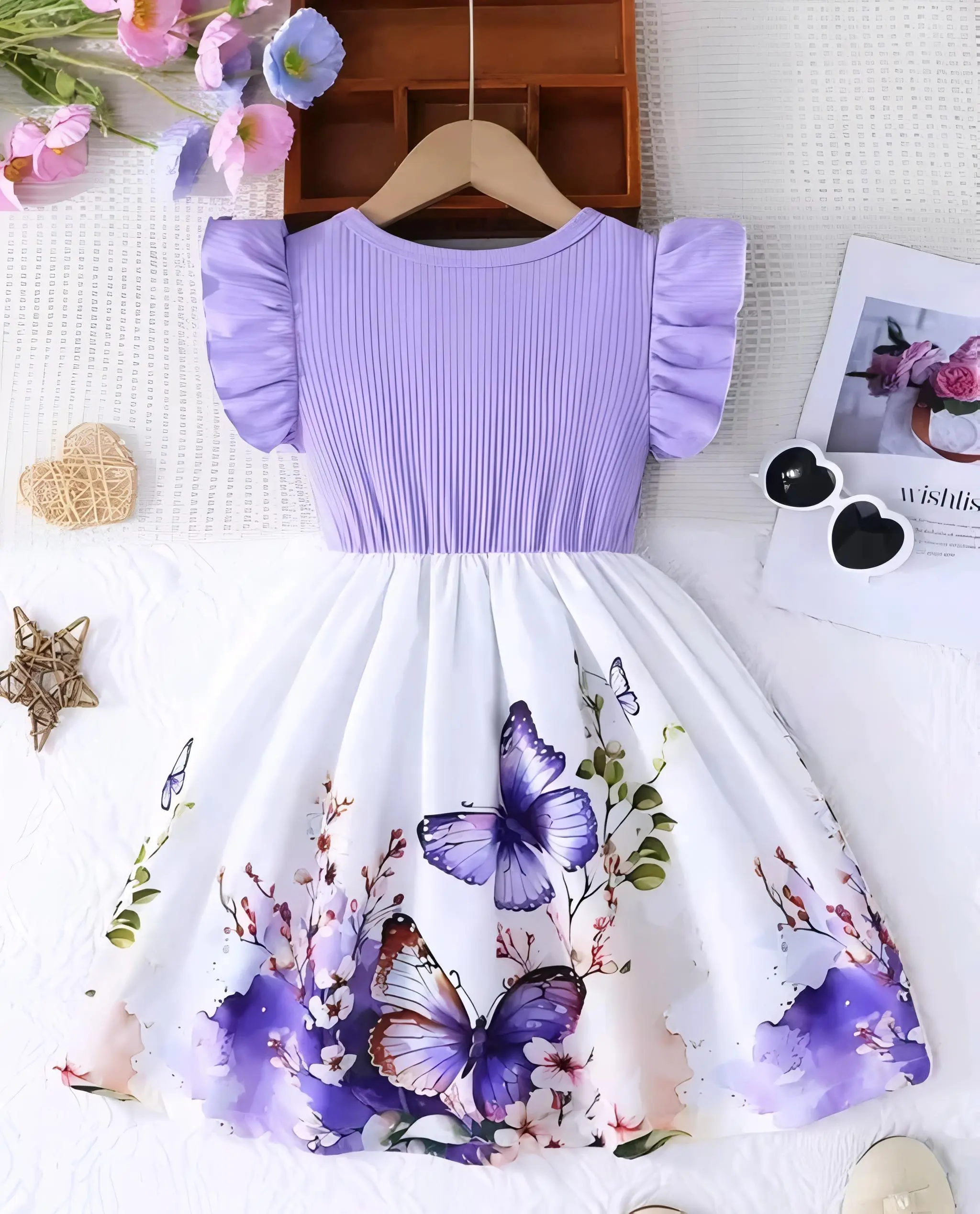 Baby girl ruffle sleeves frock