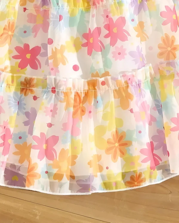 Floral printed stylish new frock for baby girl