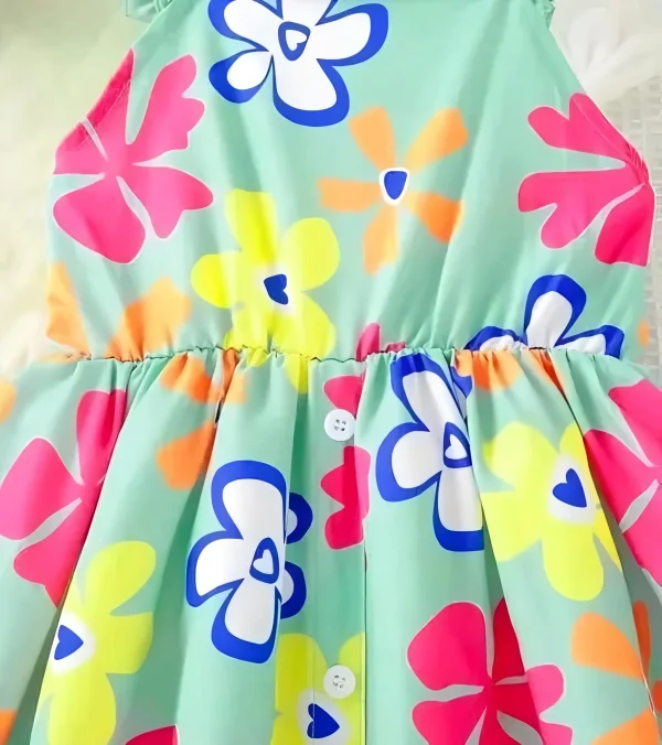 Girls net floral stylish dress - Image 4