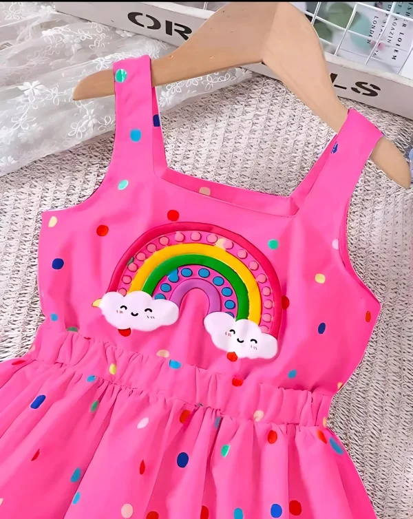 Kids daily wear baby frock/color pink - Image 2