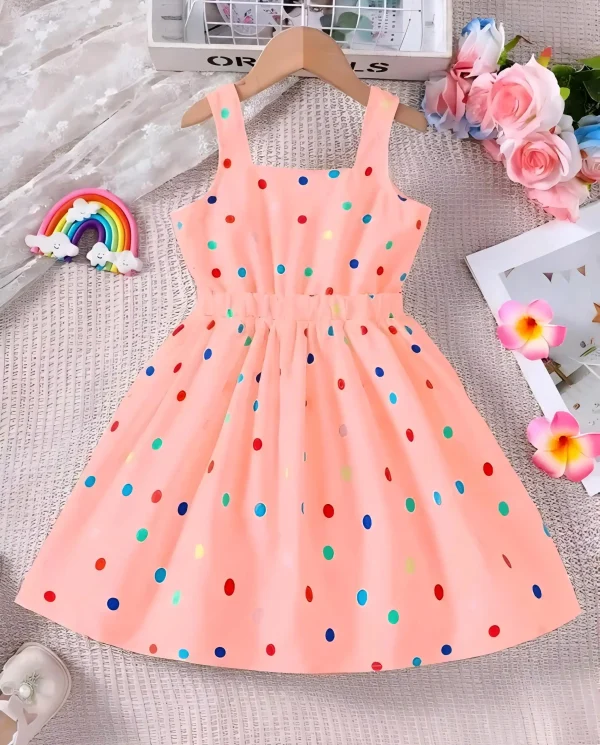 Kids baby frock/fabric cotton/polka dot - Image 3