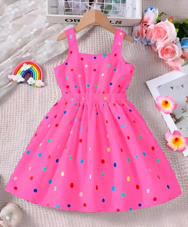 Kids daily wear baby frock/color pink - Image 3