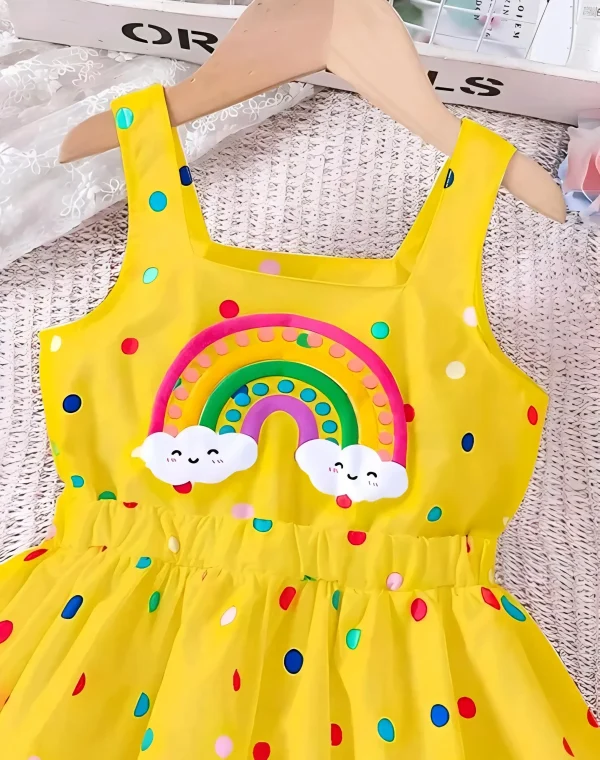 Kids daily wear baby frock/color yellow - Image 2