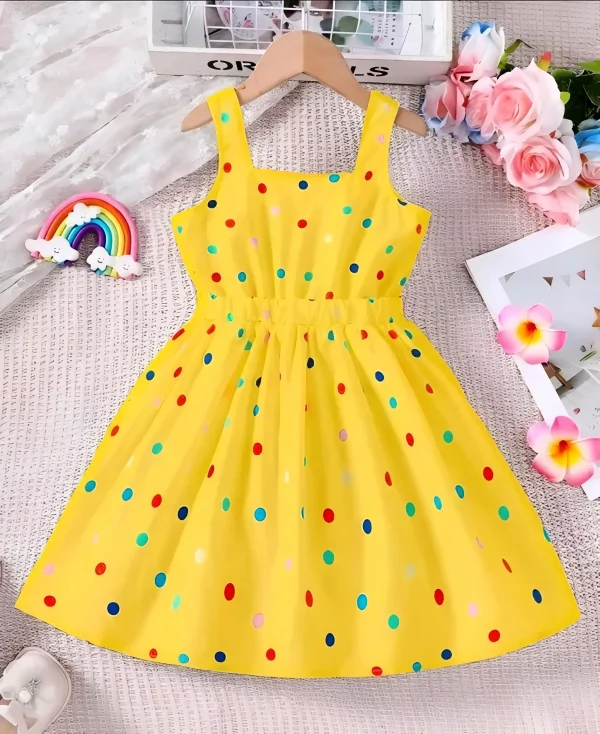 Kids daily wear baby frock/color yellow - Image 3