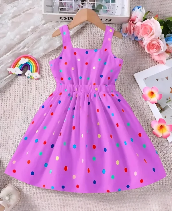 Kids daily wear baby frock/color purple - Image 2