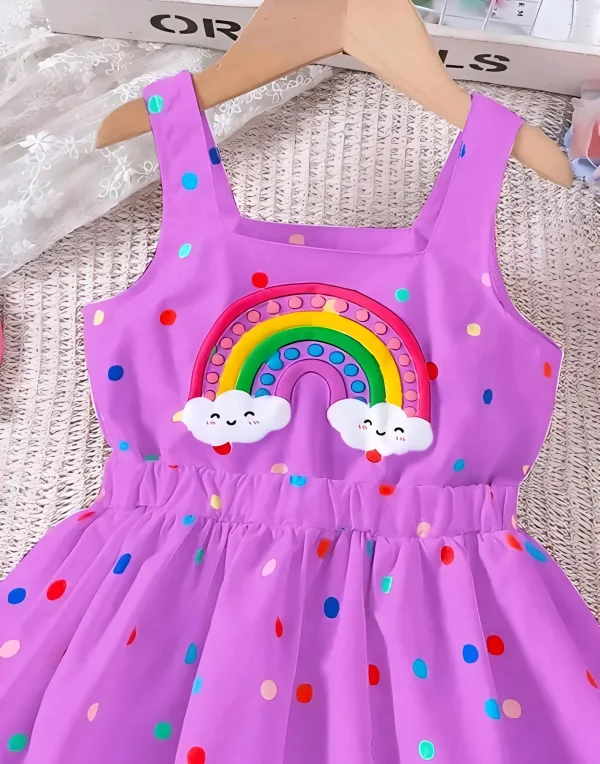 Kids daily wear baby frock/color purple - Image 3