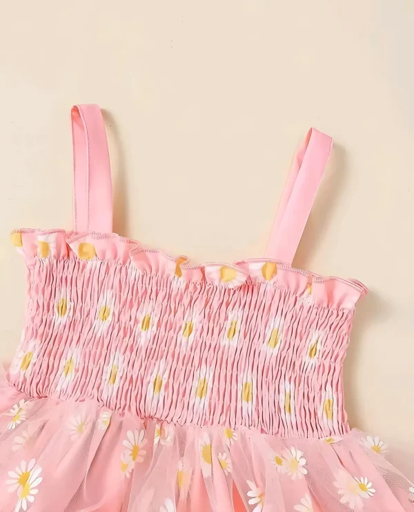 Baby girl flower print dress/color pink - Image 3