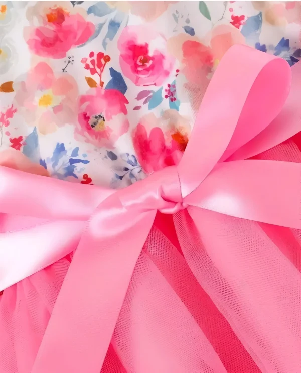 Girls new stylish cotton and net fabric dress - Image 3