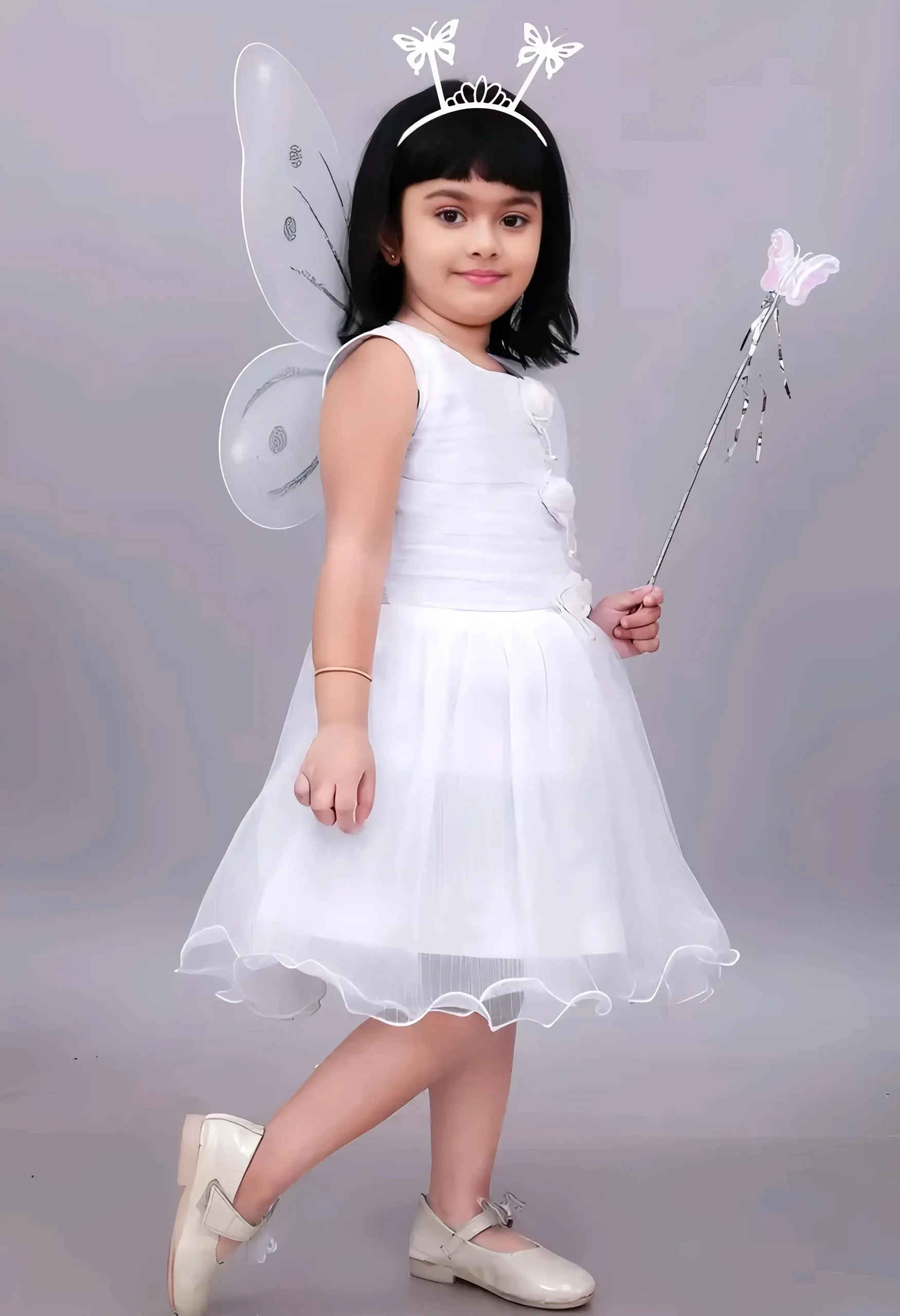 Princess frock/pari frock/color white