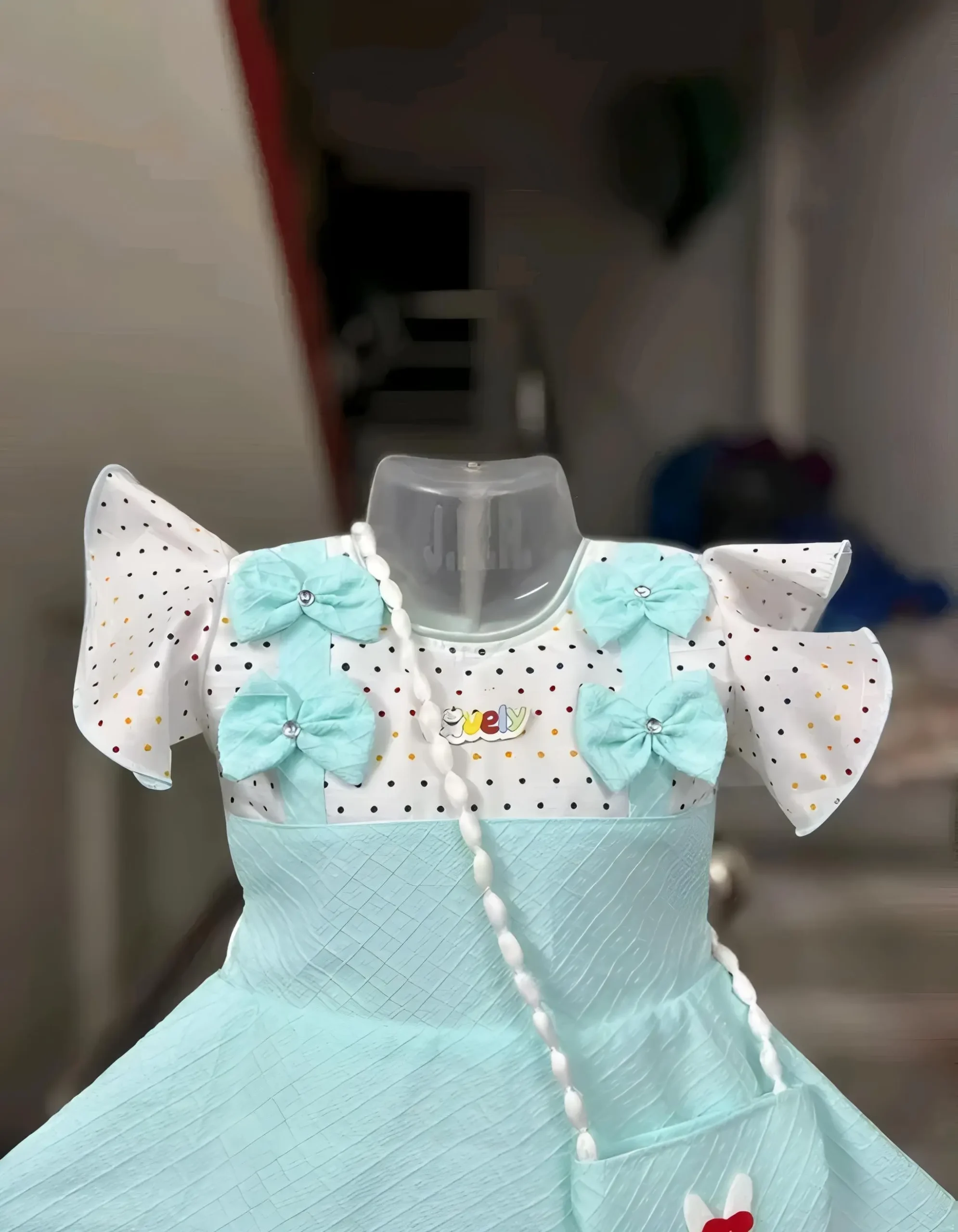 Cotton frock with bag
