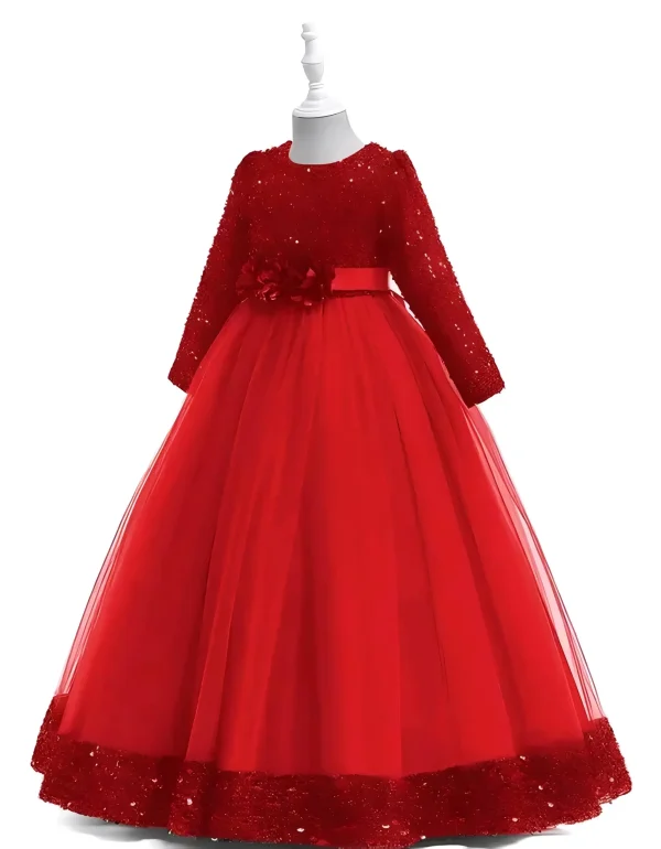 Party wear gown for girls/color mahroon - Image 3