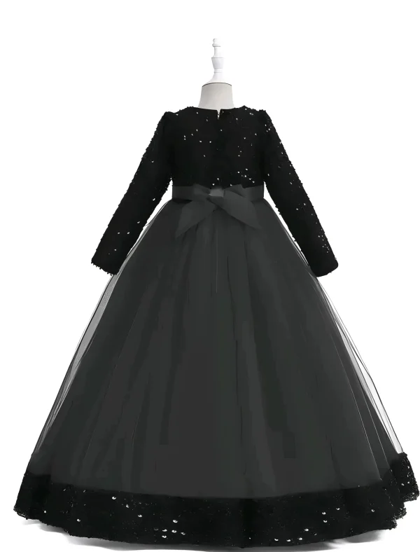 Party wear gown for girls/color black - Image 2